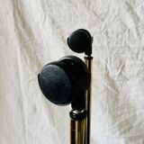 Magazine rack, saddle on vintage wheels