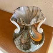 Vase en verre marbré italien 70s