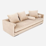 Canapé kopenhaga beige velour, design scandinave