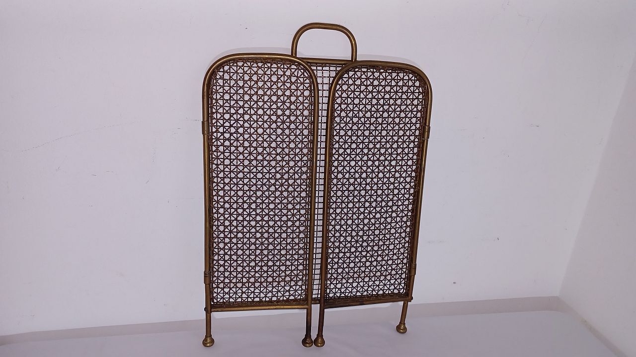 Vintage Fire Screen Brass 1950-60