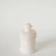 Alabaster box, round shape, white, design, 1970 - 13 x 8 cm