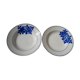 2 hollow plates in Pexonne earthenware 53 blue flower pattern diam 22.5 cm