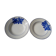 2 hollow plates in Pexonne earthenware 53 blue flower pattern diam 22.5 cm