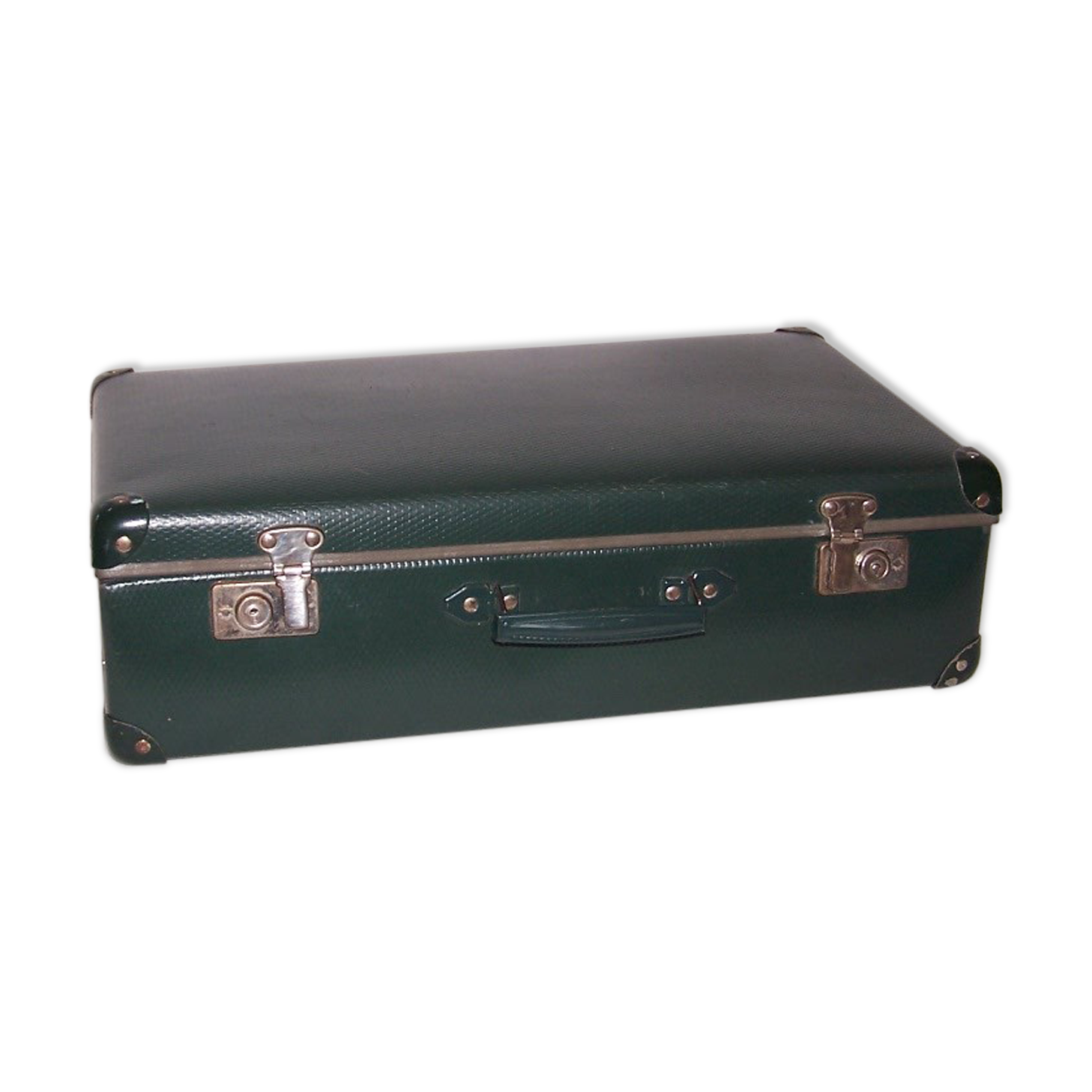Green vintage suitcase 50s