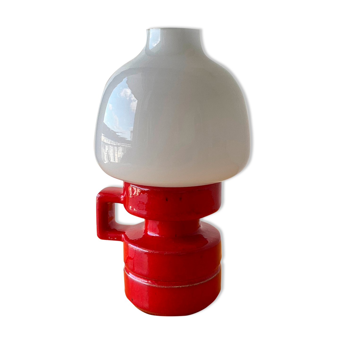 Lot De 2 Lampes Dar Lighting Vintage - Abat-jour En Verre Blanc Rétro, Design Contemporain, Fil Blanc, Occasion En Bon état