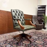 English Chesterfield Green Office Chair