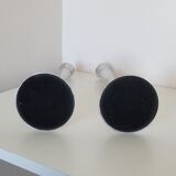 Paire de chandeliers bougeoirs vintage en métal