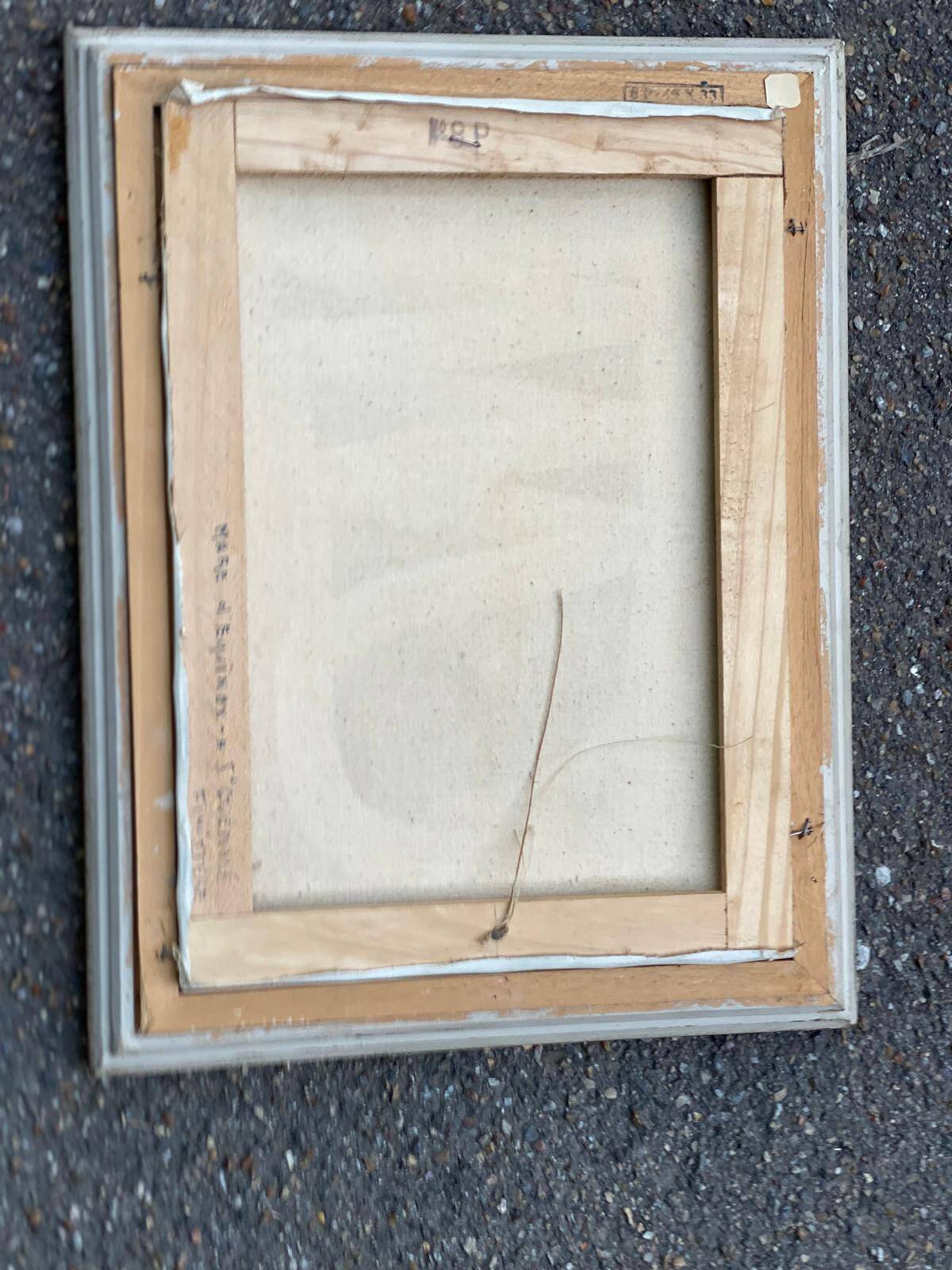 Oil painting on canvas Clody.F 1977 equunox pond Finistère