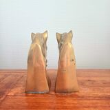 Pair of Vintage Brass Horse Bookends