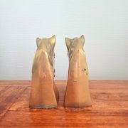 Paire de serre-livres vintage en laiton en forme de cheval
