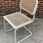 Set of 4 Cesca b32 model chairs in white by Marcel Breuer