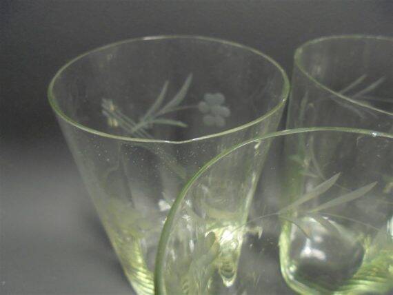 6 antique glasses