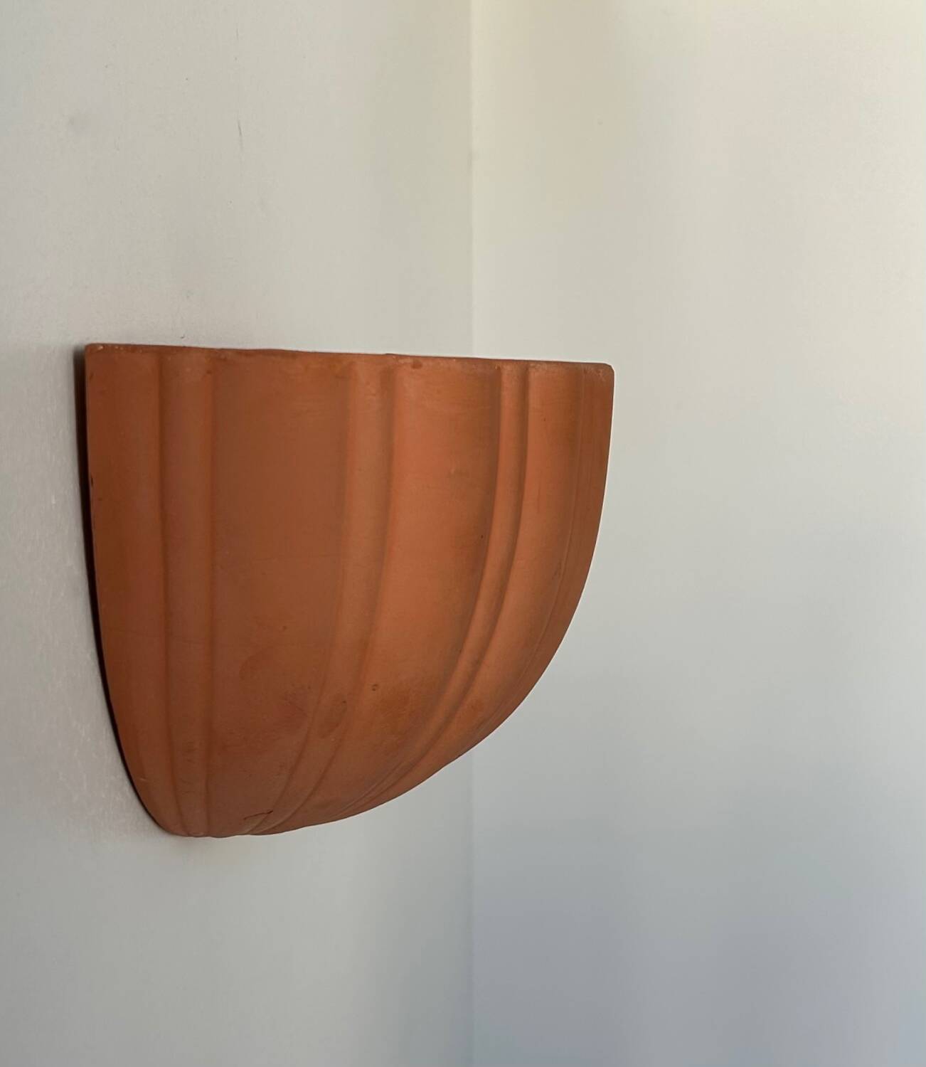 Vintage terracotta shell wall light, France 1960s