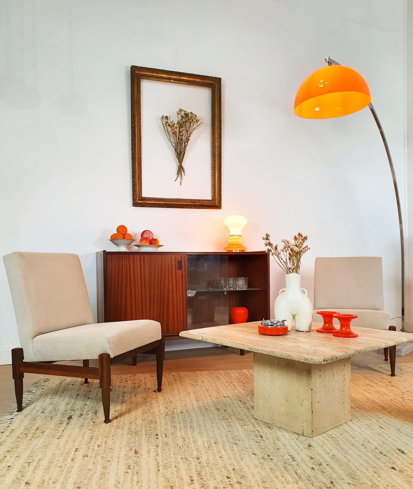 Travertine coffee table 70s