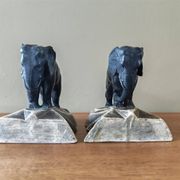 Paire de serres livres art déco en plâtre