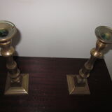 pair of old bronze candlesticks
