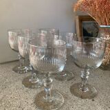 6 verres à vin verre ciselé