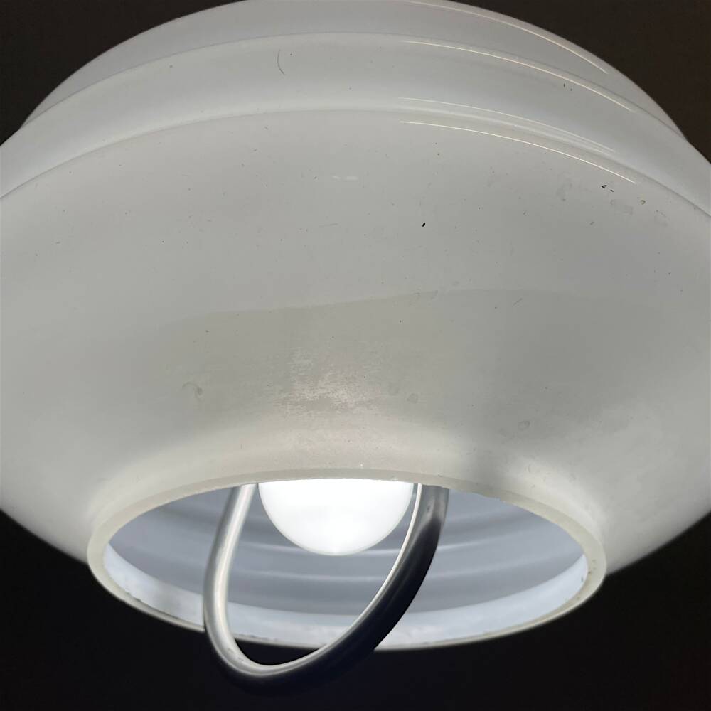 Mid Century white glass pull down  pendant lamp