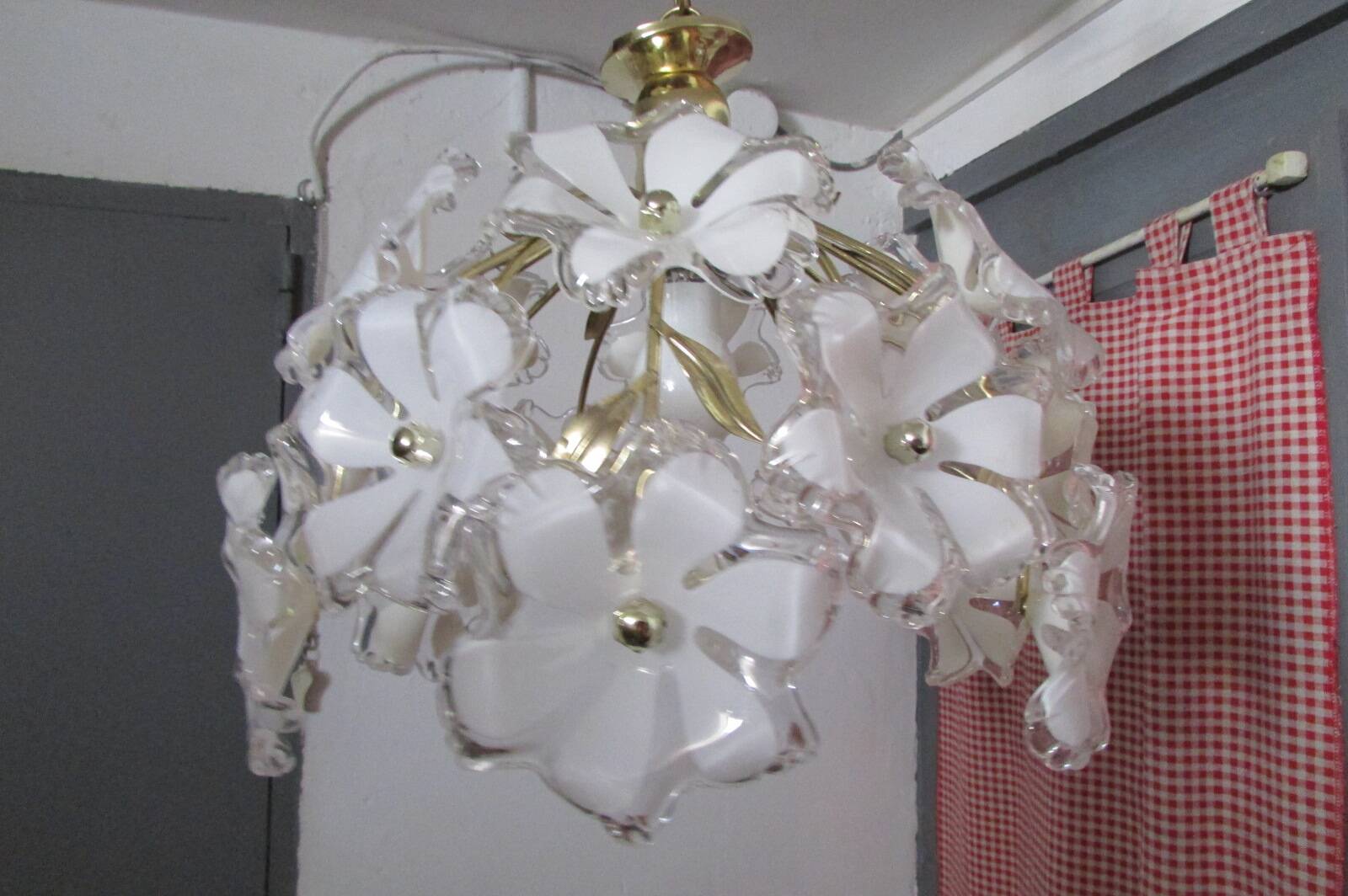 Suspension, vintage chandelier, 18 flowers