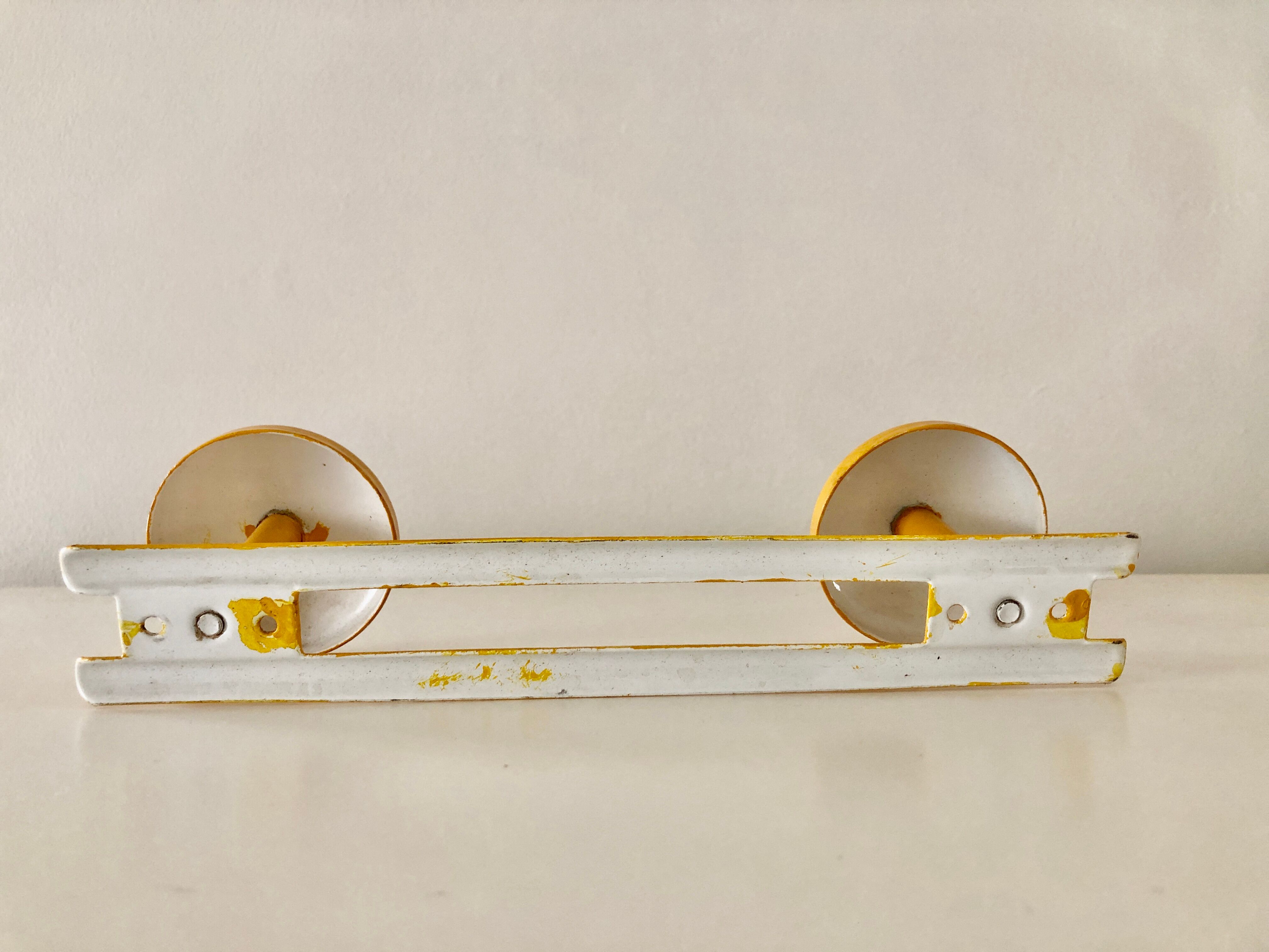 Yellow retro coat rack
