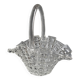 Antique clear glass basket or bowl - Libochovice glassworks - Czechoslovakia
