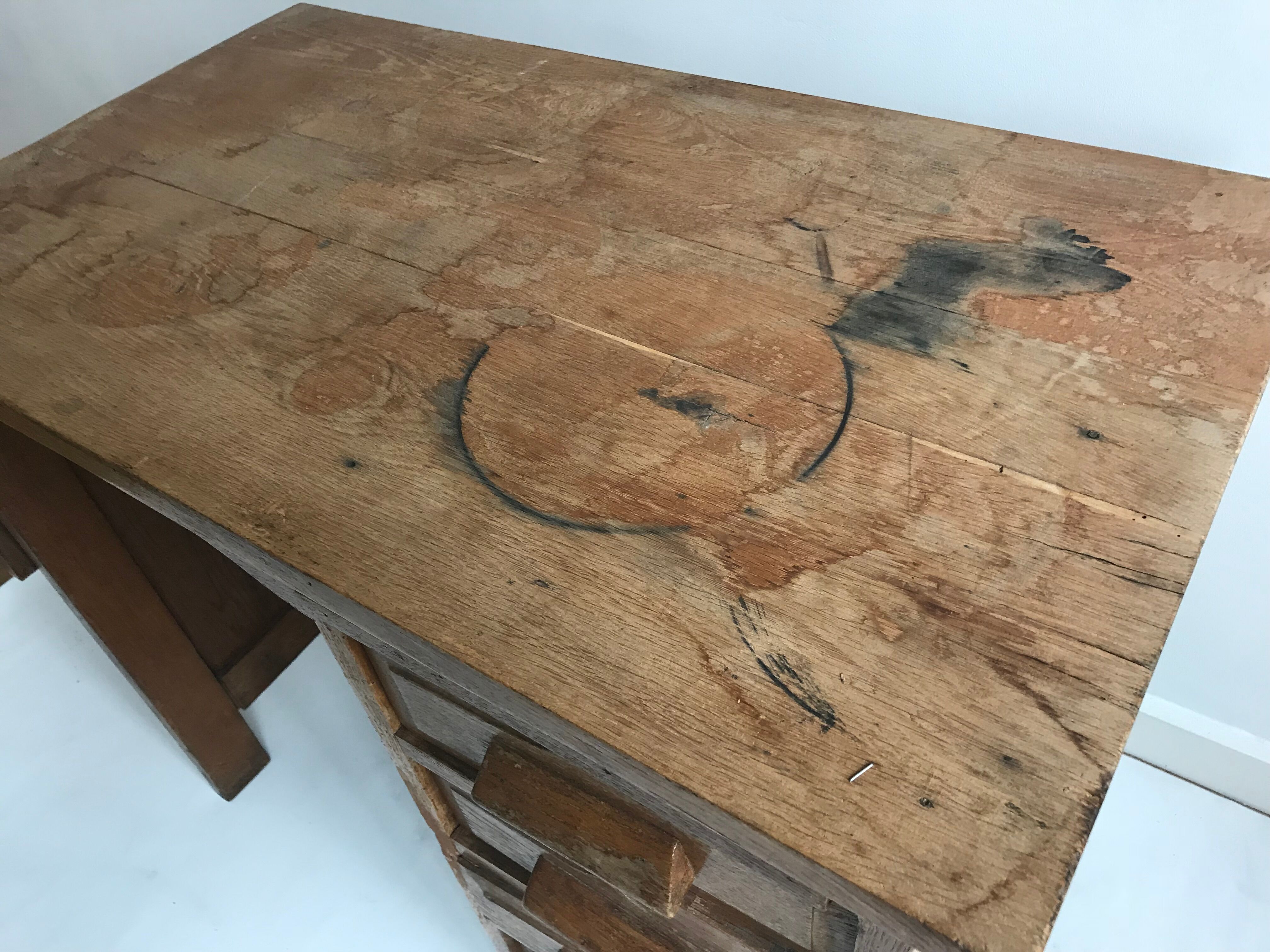 Accountant in solid wood desk