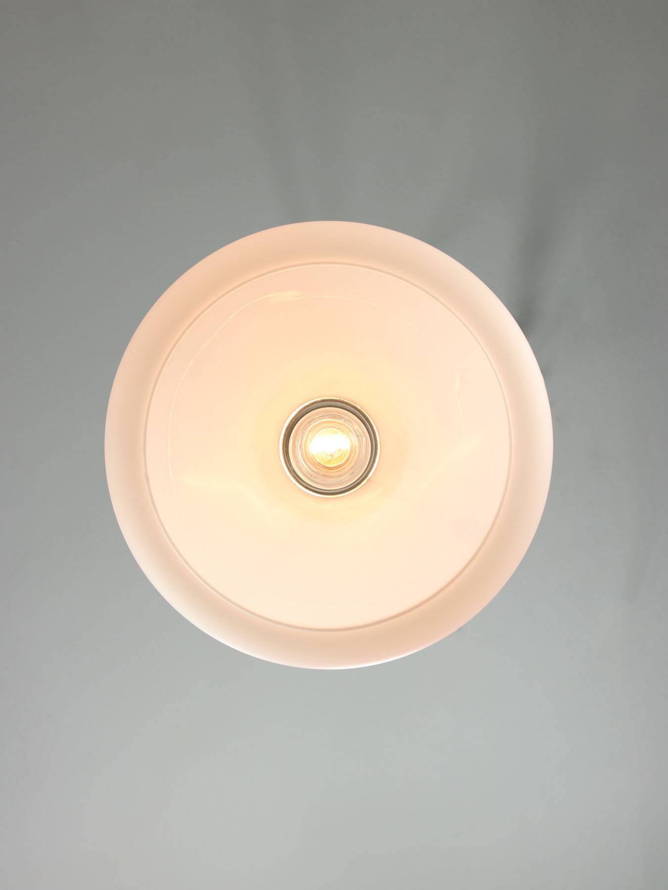 Mid-Century Danish Chrome & Opaline Pendant Lamp, 1960s