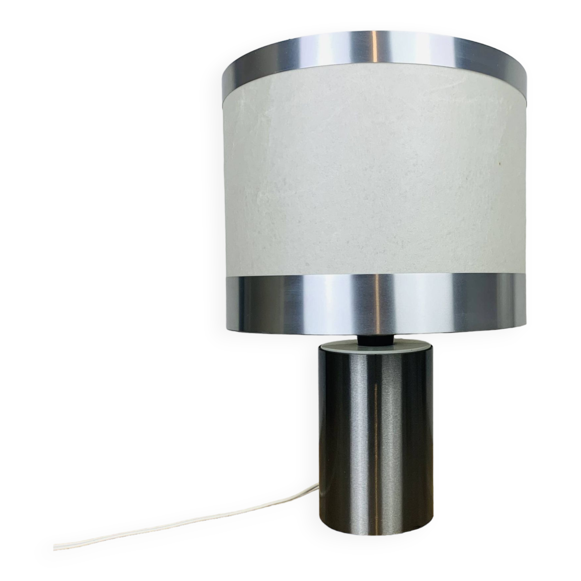 Reggiani cylinder lamp brushed metal 70s
