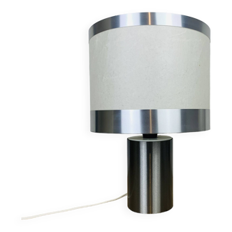 Reggiani cylinder lamp brushed metal 70s