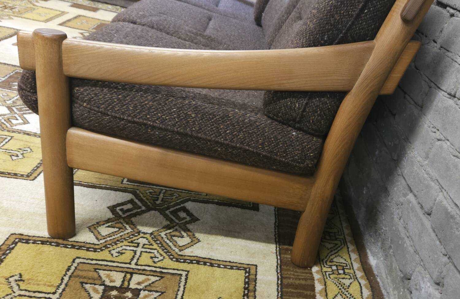 3-seater sofa in terry wool from the 1970s