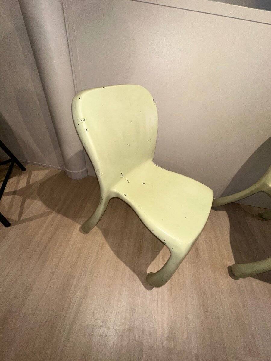 Pair of 50's 70's designer fiberglass chairs