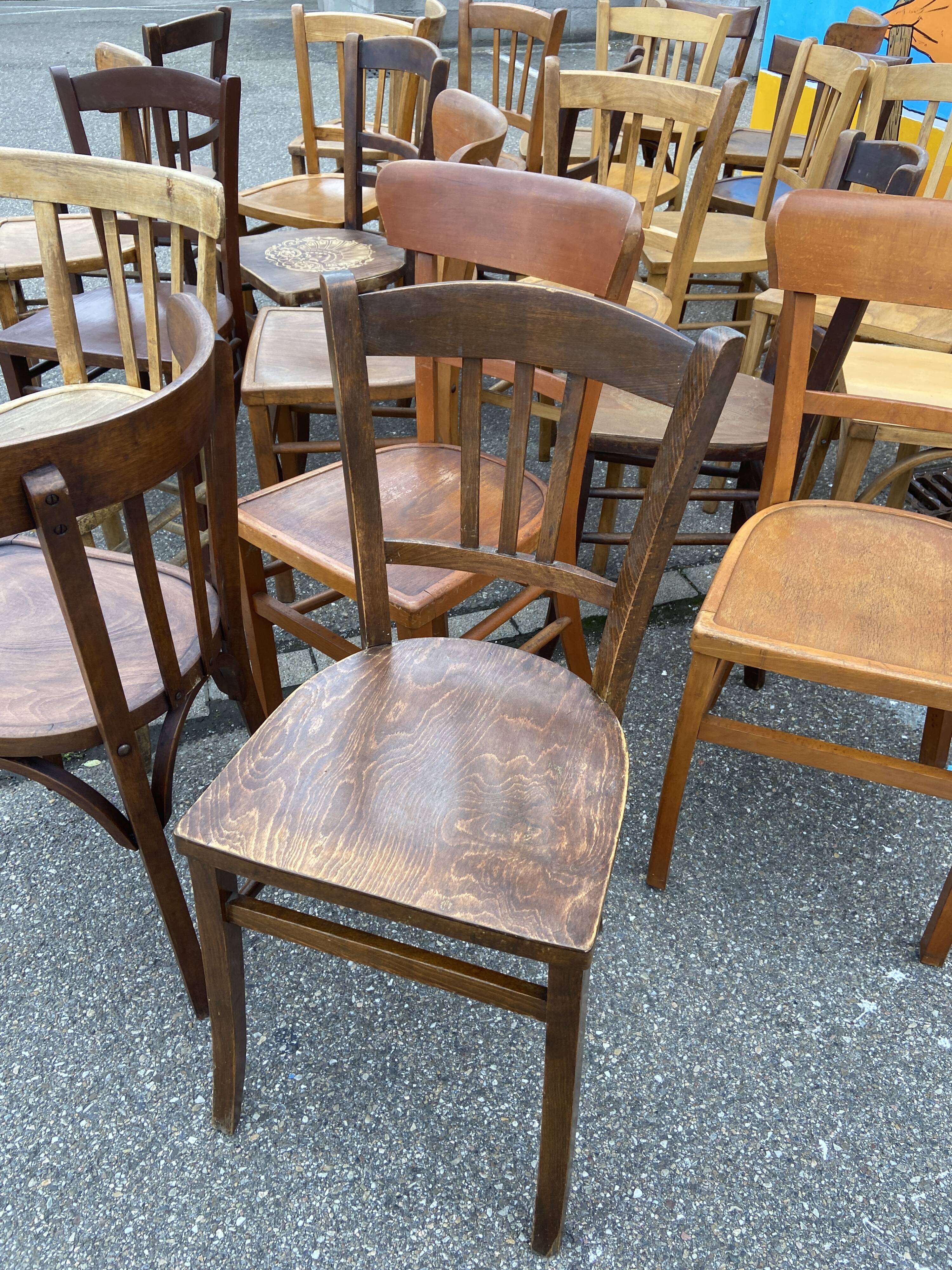 Set of 30 vintage bistro and restaurant chairs