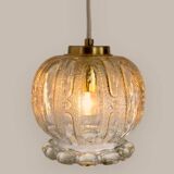BREDA Jugošik * Small Pendant Lamps * Amber glass Lighting * MCM Rewired Light * Vintage Ceiling L