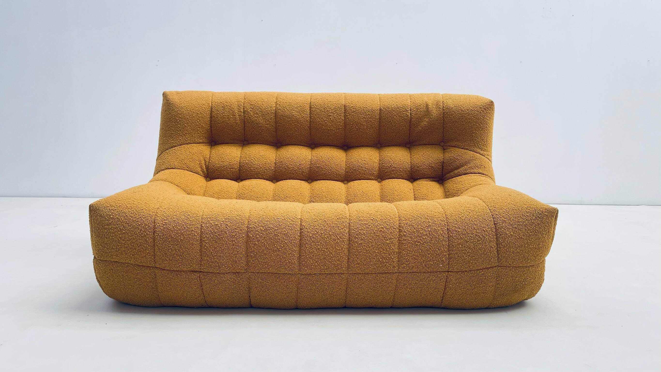 Yellow bouclé comfy Living room set