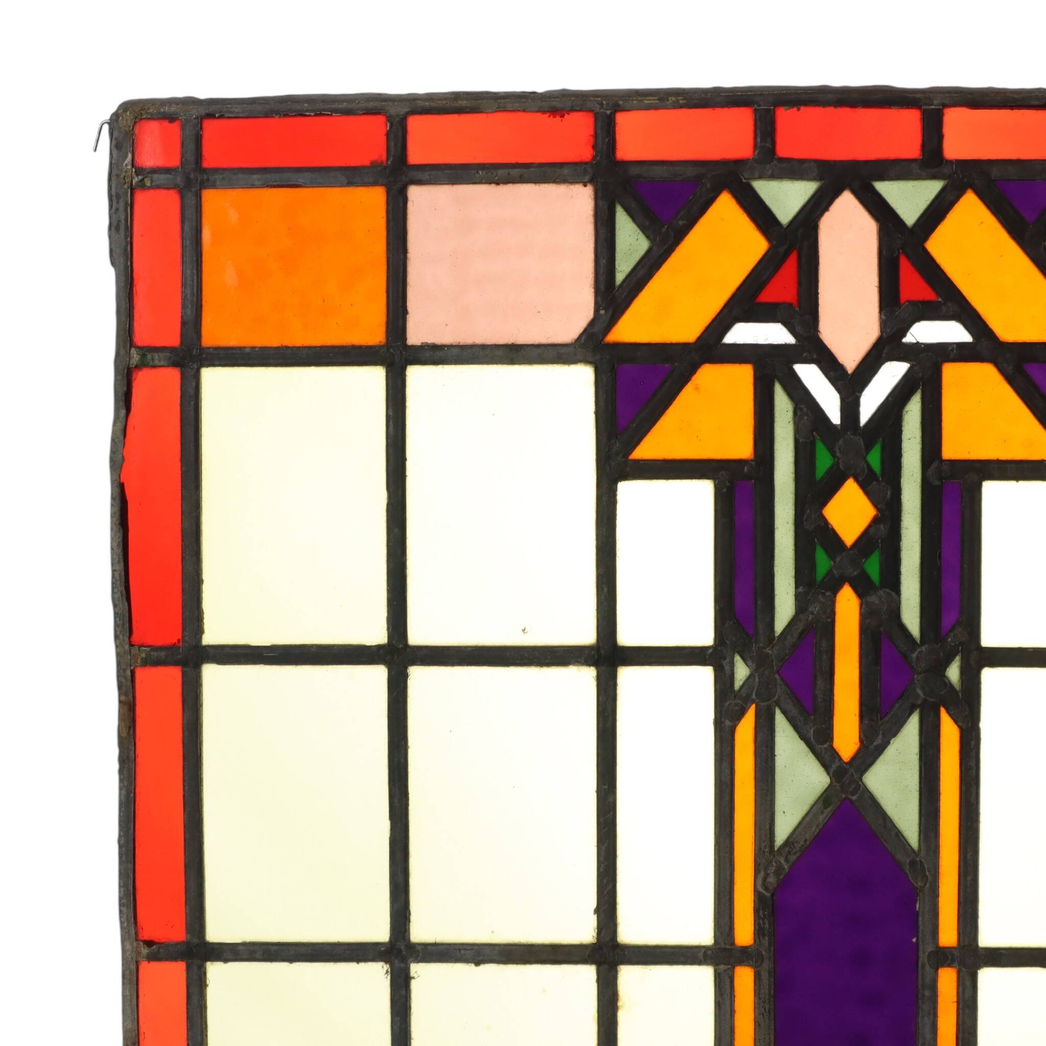 Colorful Amsterdam School Stained Glass Window – Art Deco