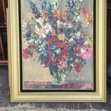 Tableau bouquet de fleurs par Anton Lamprecht huile sur toile