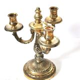 Vintage candlestick holder - 3-light metal candelabra