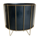 Modernist paper basket 1960 in black sheet metal and golden brass