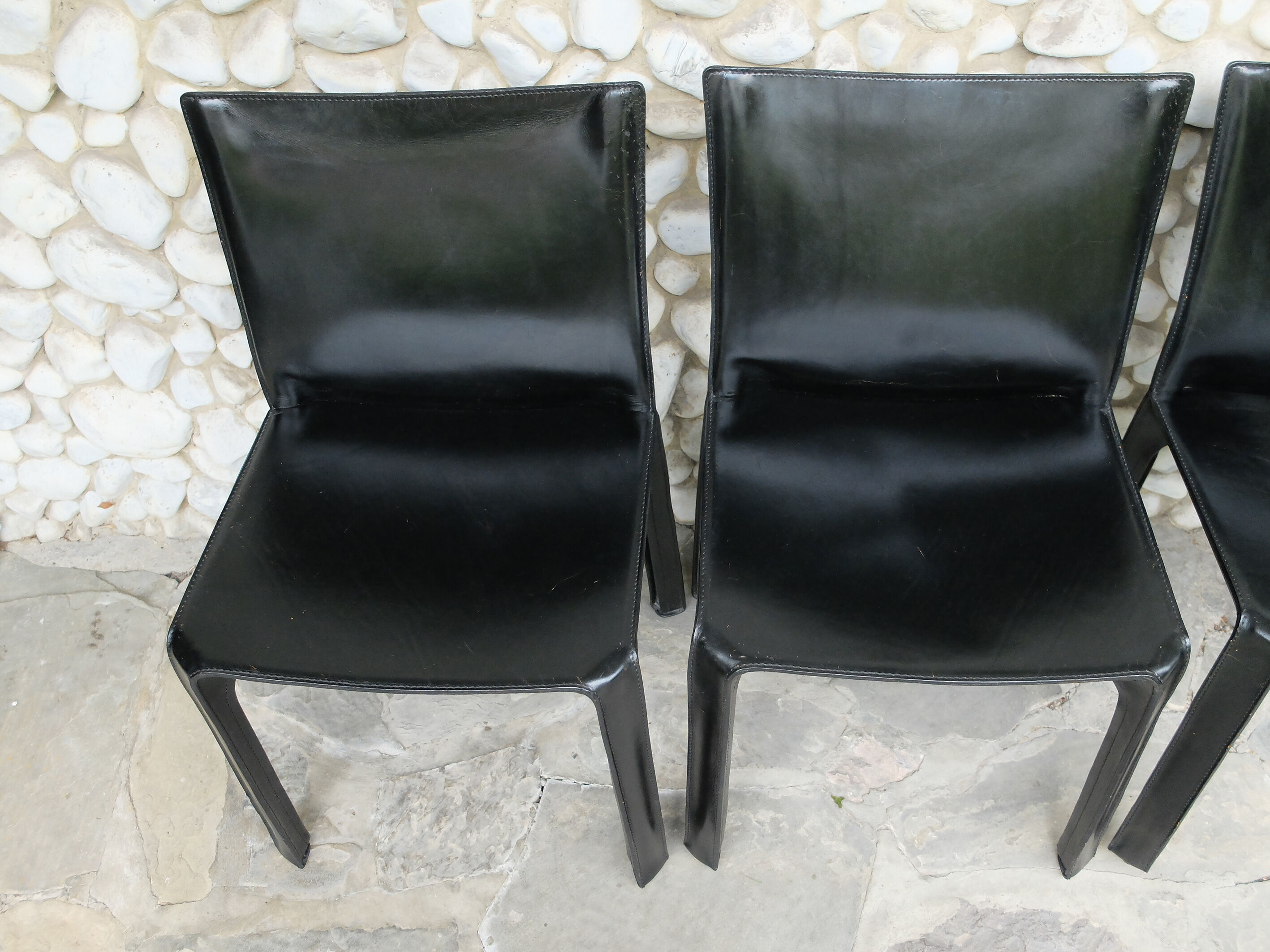 Vintage CAB 412 chairs, Mario Bellini design for Cassina, set of 4