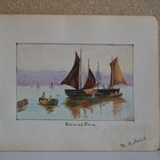 Pencil drawing circa 1910 evening glow