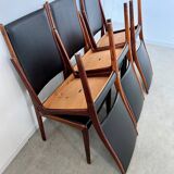 Arne Ovmand Olsen Mogens Kold Lot 6 old Scandinavian design Denmark chairs in vintage rosewood