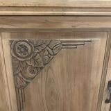 Art Deco raw wood sideboard in solid walnut