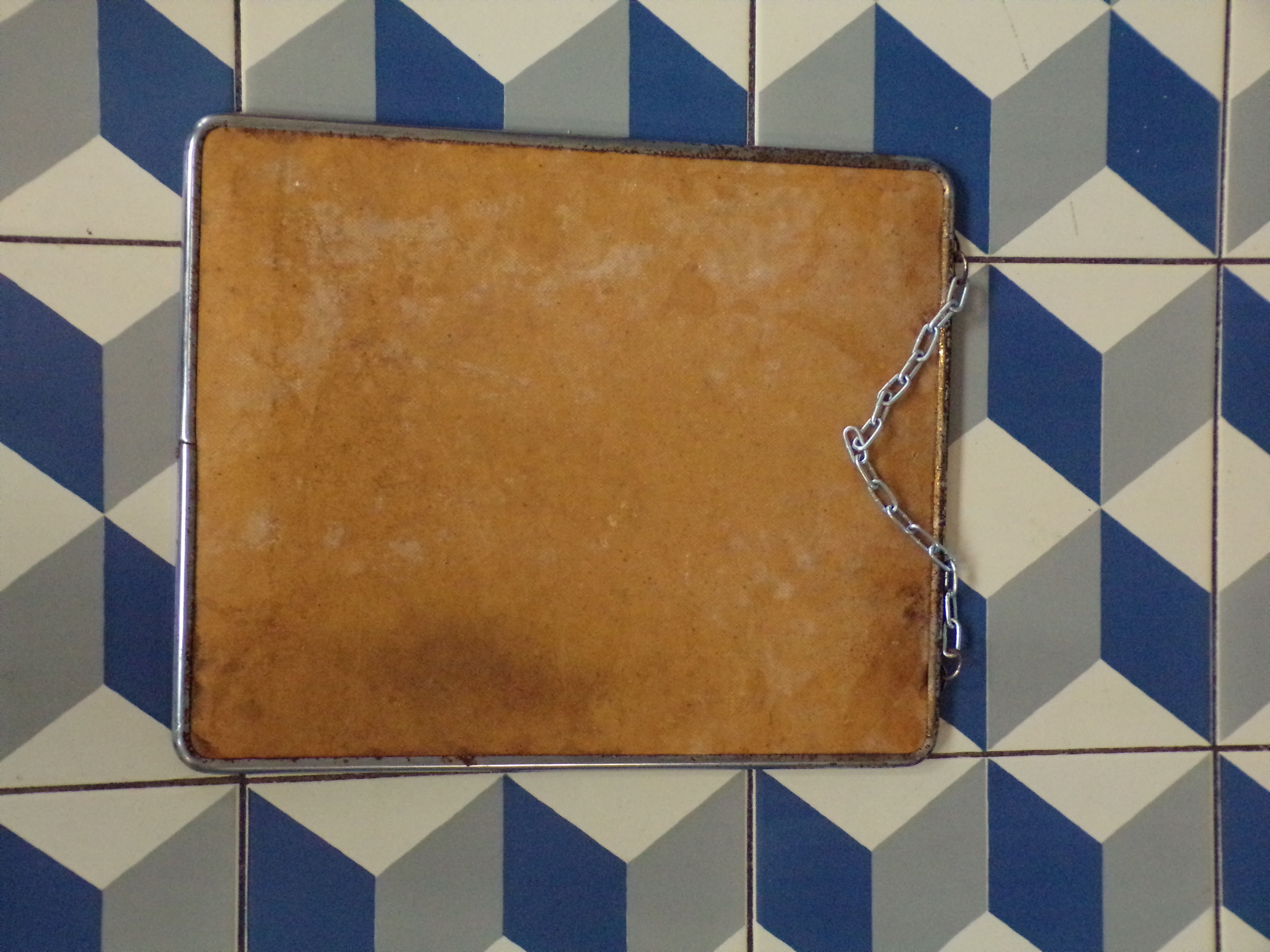 Ancien miroir de barbier 25X31 cm