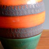 German ceramic orange vase from the 60s