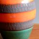 German ceramic orange vase from the 60s