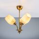 Itsu ER 1503/3 decorated chandelier with three shades, Finland, 1940s