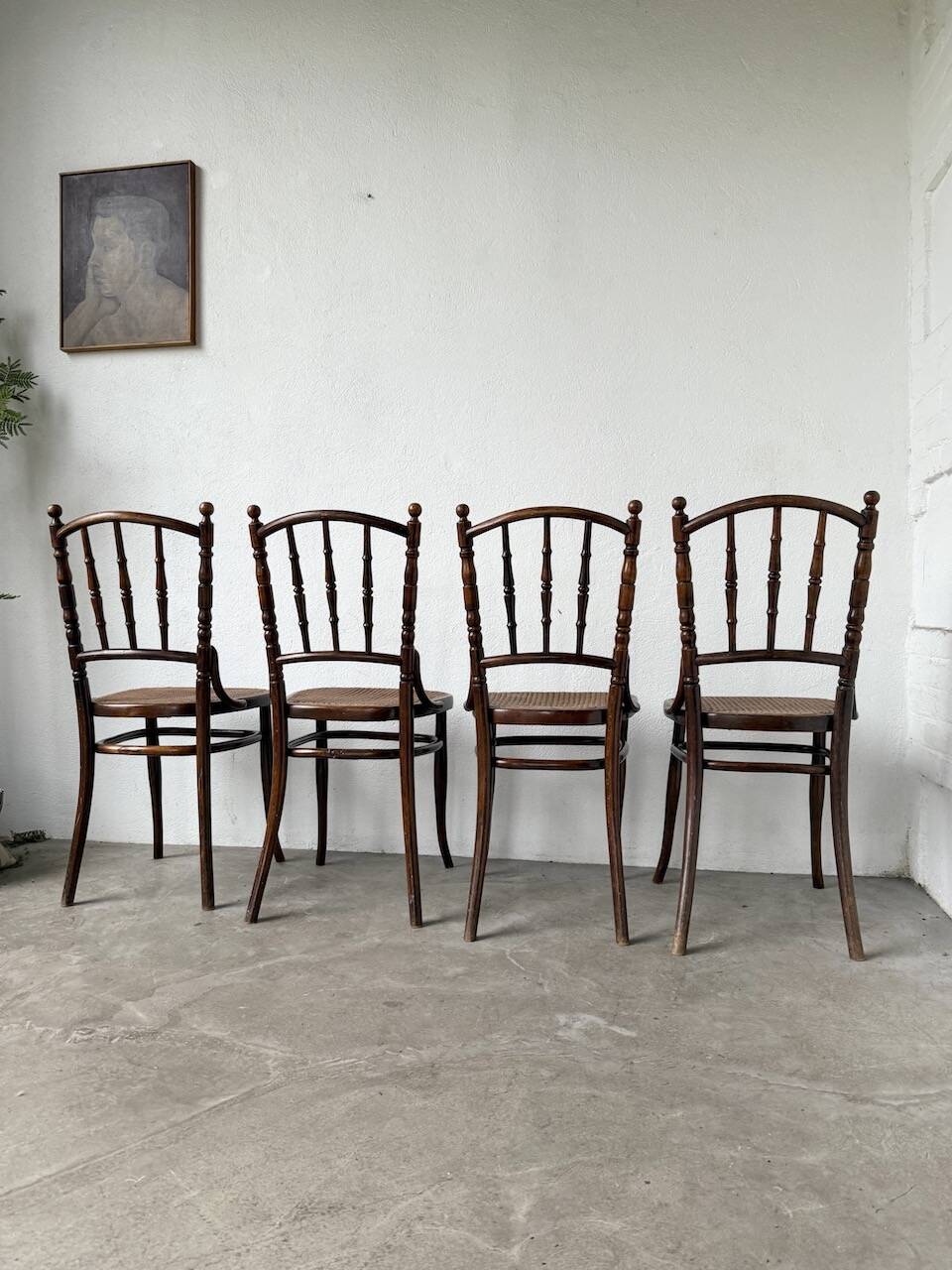 Set of 4 Fischel cane bistro chairs