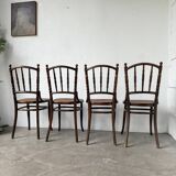 Set of 4 Fischel cane bistro chairs