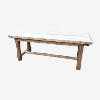 Lightened rustic stripped oak table