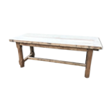 Lightened rustic stripped oak table